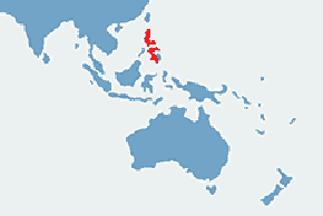 Agama żaglowa filipińska - mapa występowania na świecie