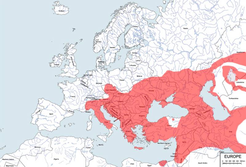zaskroniec rybołów - mapa