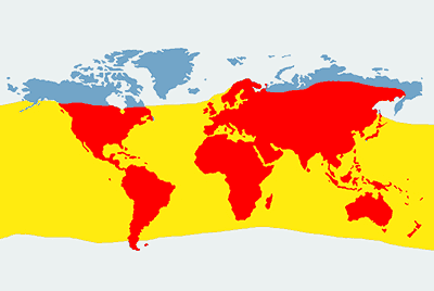 Mapa występowania gadów na świecie