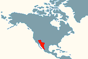 Heloderma arizońska - mapa występowania na świecie