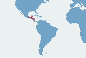 Legwan hełmiasty - mapa występowania na świecie