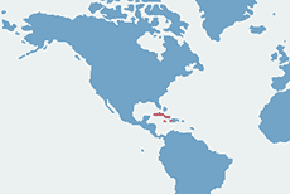 Legwan kubański - mapa występowania na świecie