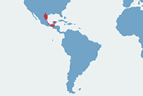Legwanik błękitny - mapa występowania na świecie