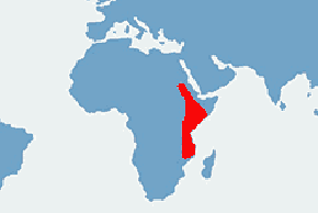 Tarczołusk sudański - mapa występowania na świecie