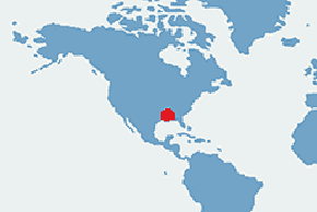Terapena ozdobna, żółw pudełkowy - mapa występowania na świecie