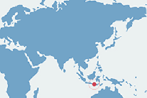 Waran z Komodo, smok z Komodo - mapa występowania na świecie