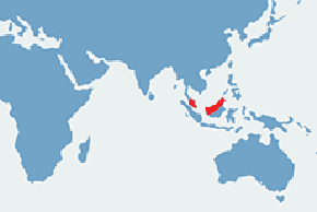 Wąż tajwański - mapa występowania na świecie