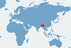 Żółw gwiaździsty birmański - mapa występowania na świecie