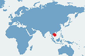 Żółw świątynny - mapa występowania na świecie
