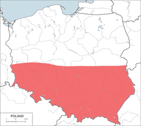 Krasanka natrawka – mapa występowania w Polsce