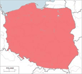 Świtezianka dziewica – mapa występowania w Polsce