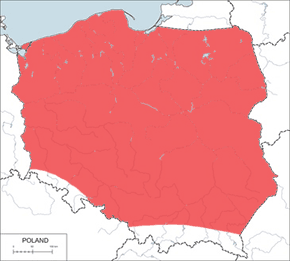 Żagniczka wiosenna, żagniczka zwyczajna – mapa występowania w Polsce