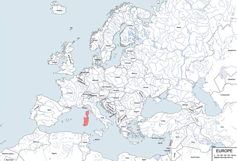 krągłojęzyczka tyrreńska - mapa