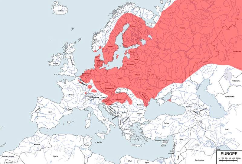 żaba moczarowa - mapa