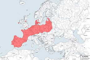 Ropucha paskówka – mapa występowania na świecie