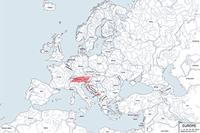 Salamandra czarna – mapa występowania na świecie