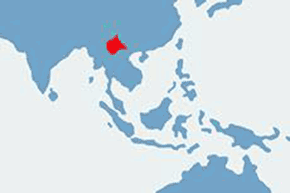 Salamandra mandaryńska - mapa występowania na świecie