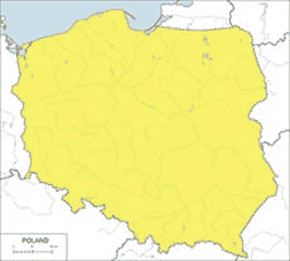 Bażant (zwyczajny) – mapa występowania w Polsce