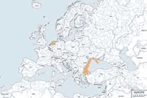 Bernikla rdzawoszyja - mapa występowania na świecie