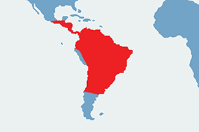 Skalikurek andyjski - mapa występowania na świecie