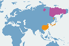 Bajkałówka - mapa występowania na świecie