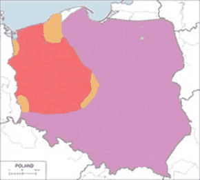Czapla siwa - mapa występowania w Polsce