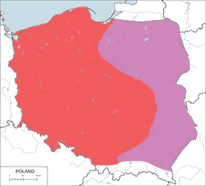 Czernica - mapa występowania w Polsce