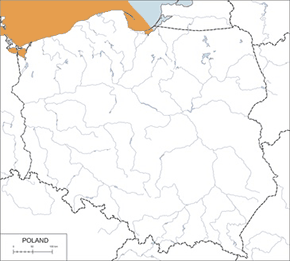 Edredon – mapa występowania w Polsce