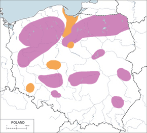 Gągoł – mapa występowania w Polsce