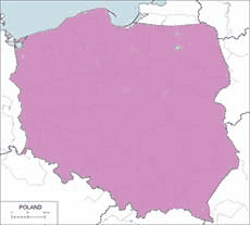 Gąsiorek - mapa występowania w Polsce