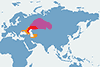 Skowronek białoskrzydły - mapa