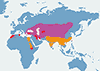 Kazarka rdzawa - mapa