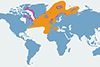 Maskonur zwyczajny, maskonur - mapa