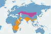 Orzeł stepowy - mapa