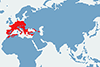 Pełzacz ogrodowy - mapa