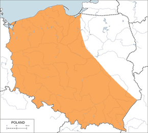 Jer - mapa występowania w Polsce