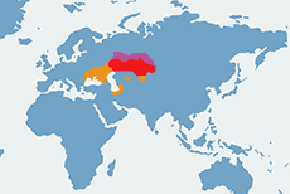 Kalandra czarna - mapa występowania na świecie
