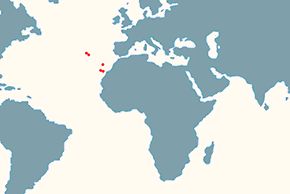 Kanarek - mapa występowania na świecie