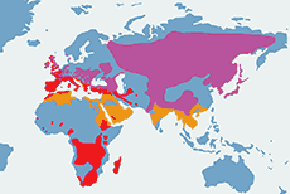 Kląskawka afrykańska - mapa występowania na świecie