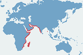 Krabożer - mapa występowania na świecie