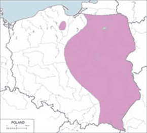 Kraska (zwyczajna) - mapa występowania w Polsce