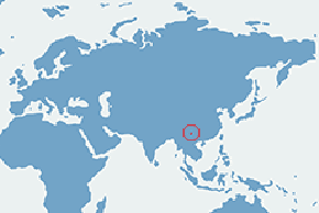 Krasnoliczek szarolicy - mapa występowania na świecie