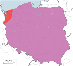 Krwawodziób – mapa występowania w Polsce