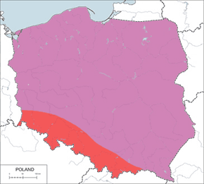 Paszkot – mapa występowania w Polsce