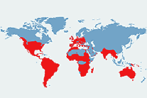 Płomykówka (zwyczajna) – mapa występowania na świecie