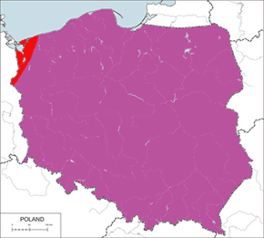 Pokrzywnica – mapa występowania w Polsce