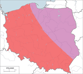 Pustułka (zwyczajna) - mapa występowania w Polsce