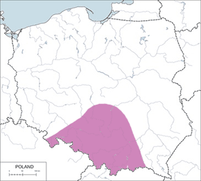 Raróg (zwyczajny) – mapa występowania w Polsce