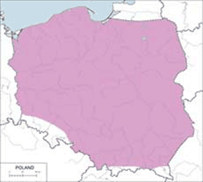 Remiz, remiz zwyczajny – mapa występowania w Polsce