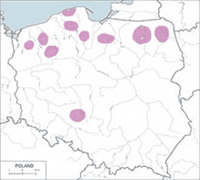 Rybołów - mapa występowania w Polsce